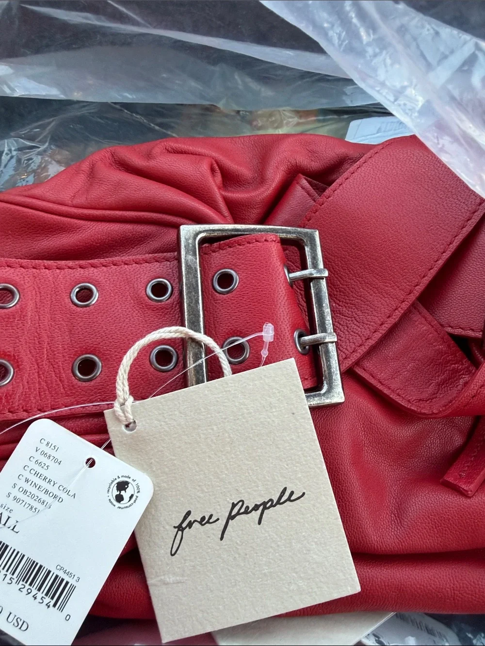 Free People Red Arm Candy Bag